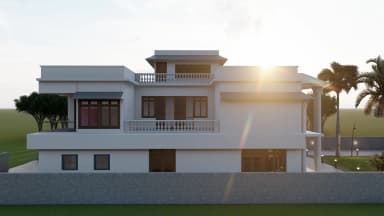 The Gagangriha Villa landscaped gardens